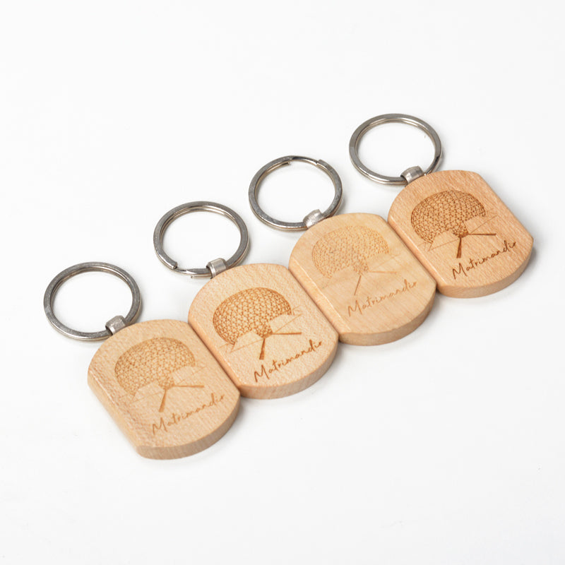 Matrimandir Wooden Keychain