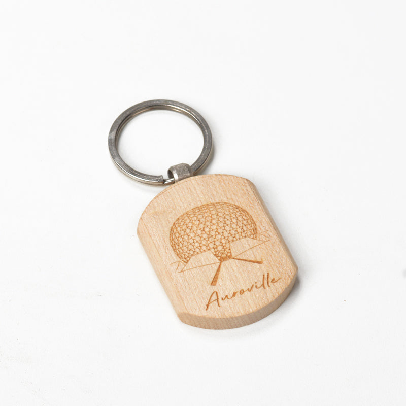 Matrimandir Wooden Keychain
