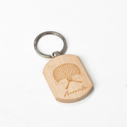 Matrimandir Wooden Keychain
