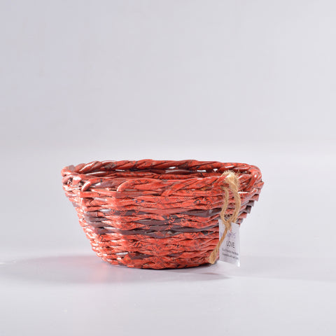 Upcycled Woven Newspaper Bowl Round