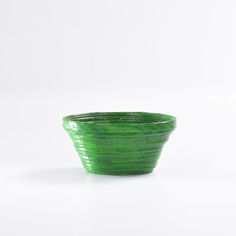 Upcycled Coiled Newspaper Bowl Round