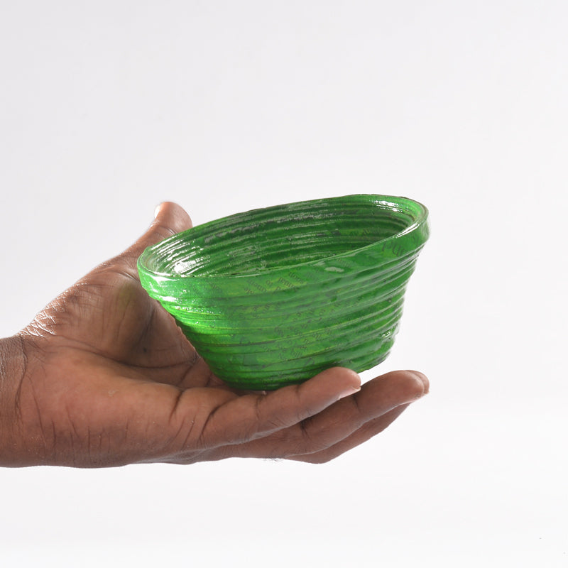 Upcycled Coiled Newspaper Bowl Round