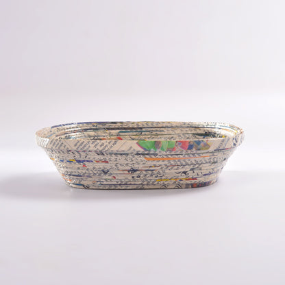 Upcycled Coiled Newspaper Mesh Tray Square