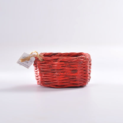Upcycled Woven Newspaper Basket Rectangle