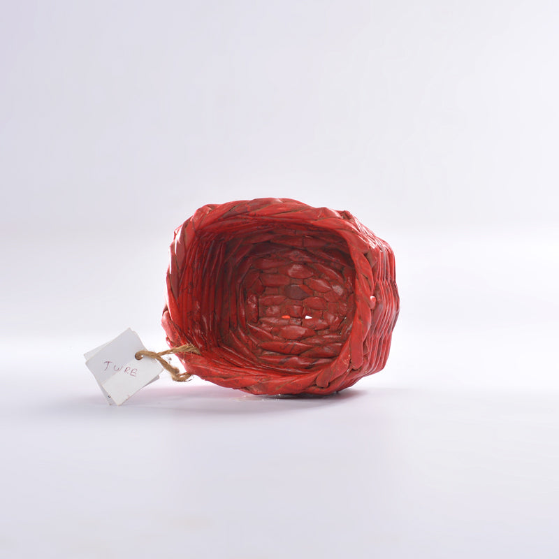 Upcycled Woven Newspaper Basket Rectangle