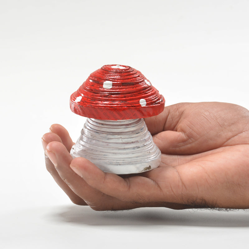 Upcycled Newspaper Mushrooms
