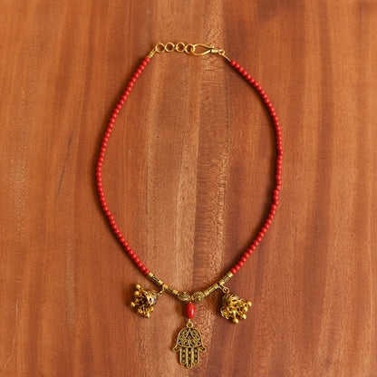 golden coral necklace