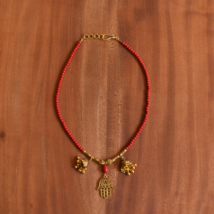 golden coral necklace