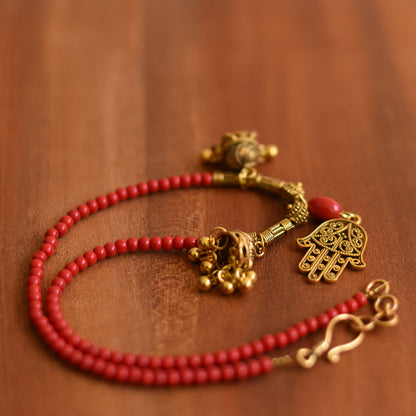 golden coral necklace