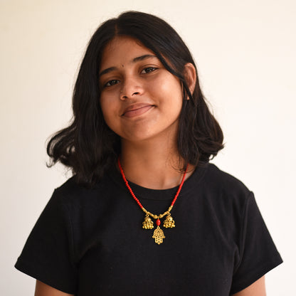 golden coral necklace