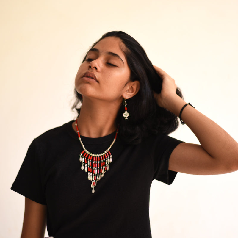 Coral tassle Necklace