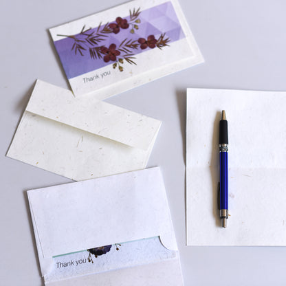 Thank you - Handmade Greeting Card - Set of 3