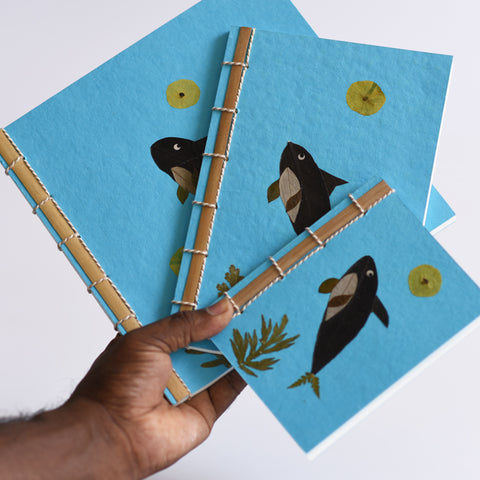 Bamboo Notebook, Fish- Set of 3