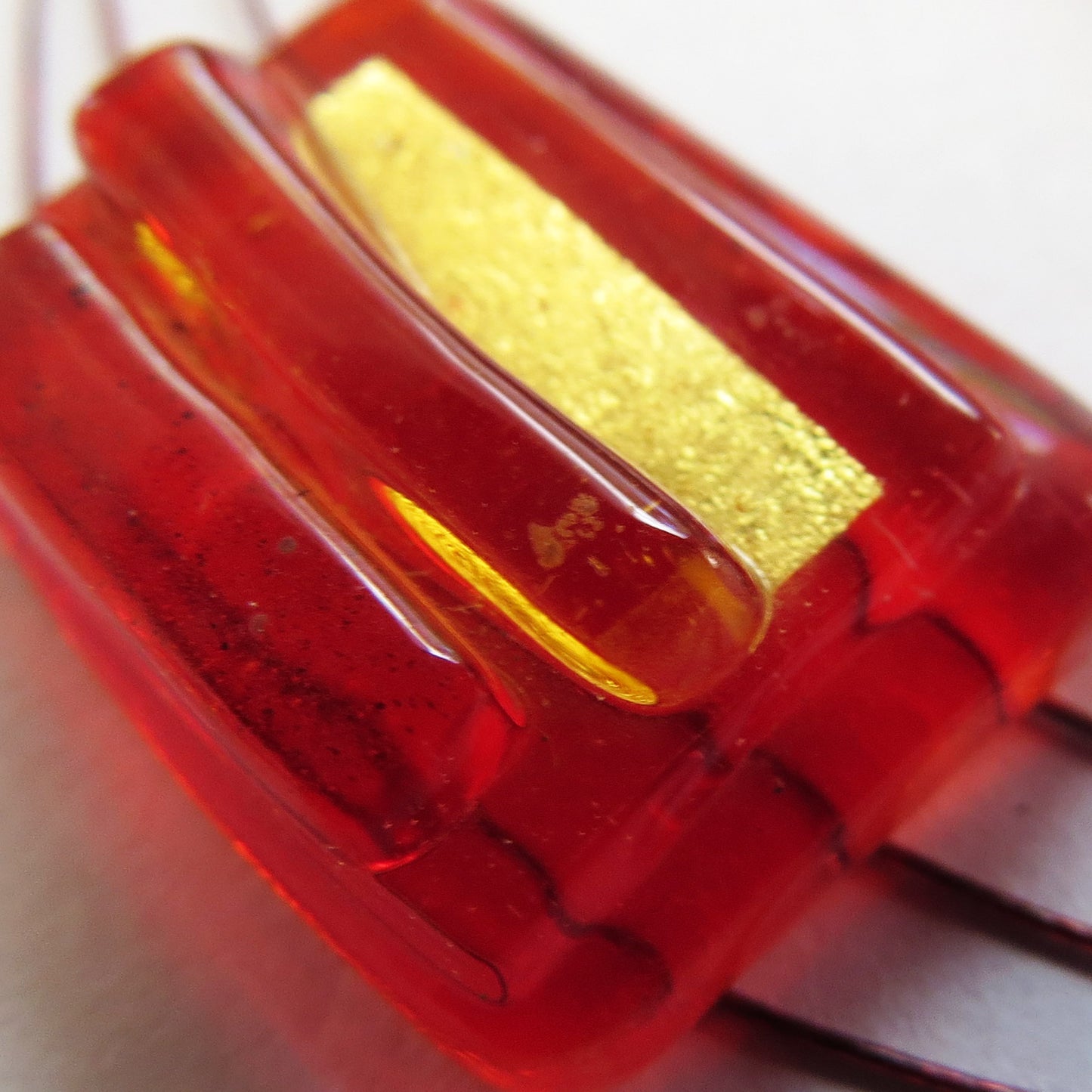 Red Glass with Gold Set