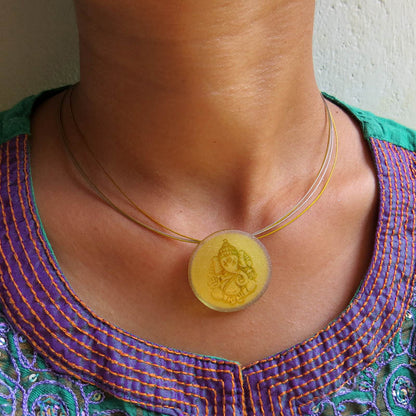Ganesha Pendant (Gold-in-Glass)