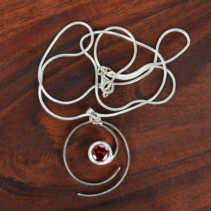 Garnet Silver 92.5 Jewellery Set
