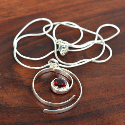 Garnet Silver 92.5 Jewellery Set