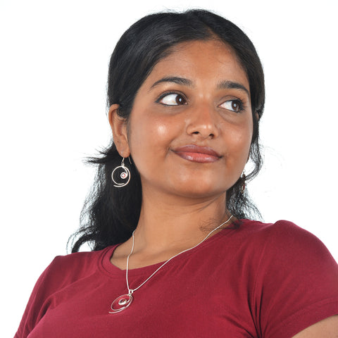 Garnet Silver 92.5 Jewellery Set