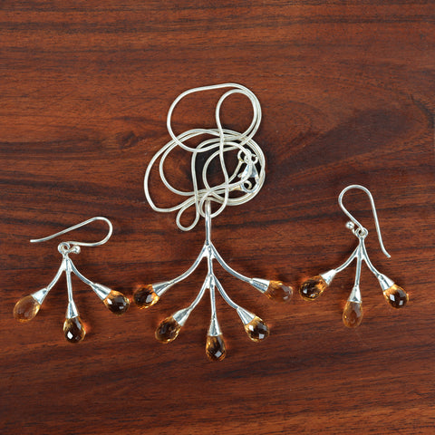 Gold Topaz Silver 925 Sterling Silver