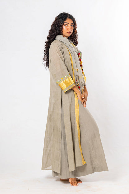 Set of 4- Beige Medicinal Tulsi Dyed Organic Cotton Set