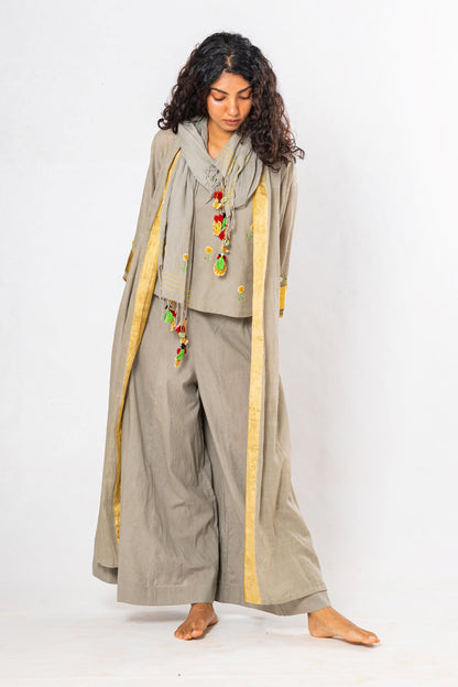 Set of 4- Beige Medicinal Tulsi Dyed Organic Cotton Set