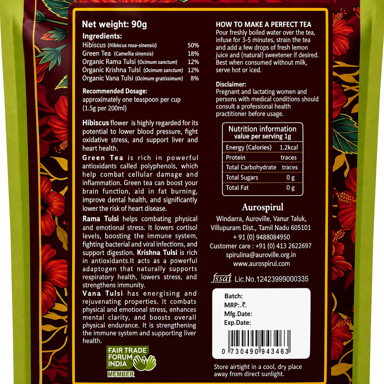 Hibiscus Tulsi Green Tea