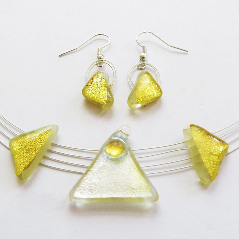Silver and Gold-in-Glass Set