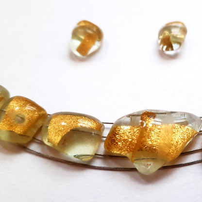 Elegant Gold Creation Set, Necklace and Stud Earrings