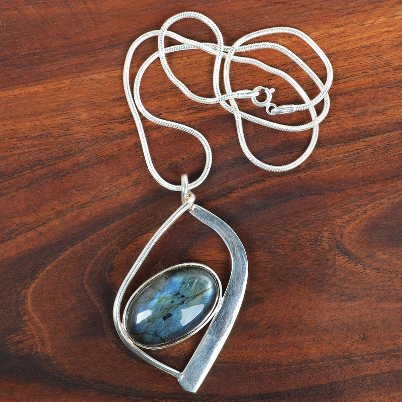 Labrodorite Silver 92.5 & Malachite Silver - Style 2
