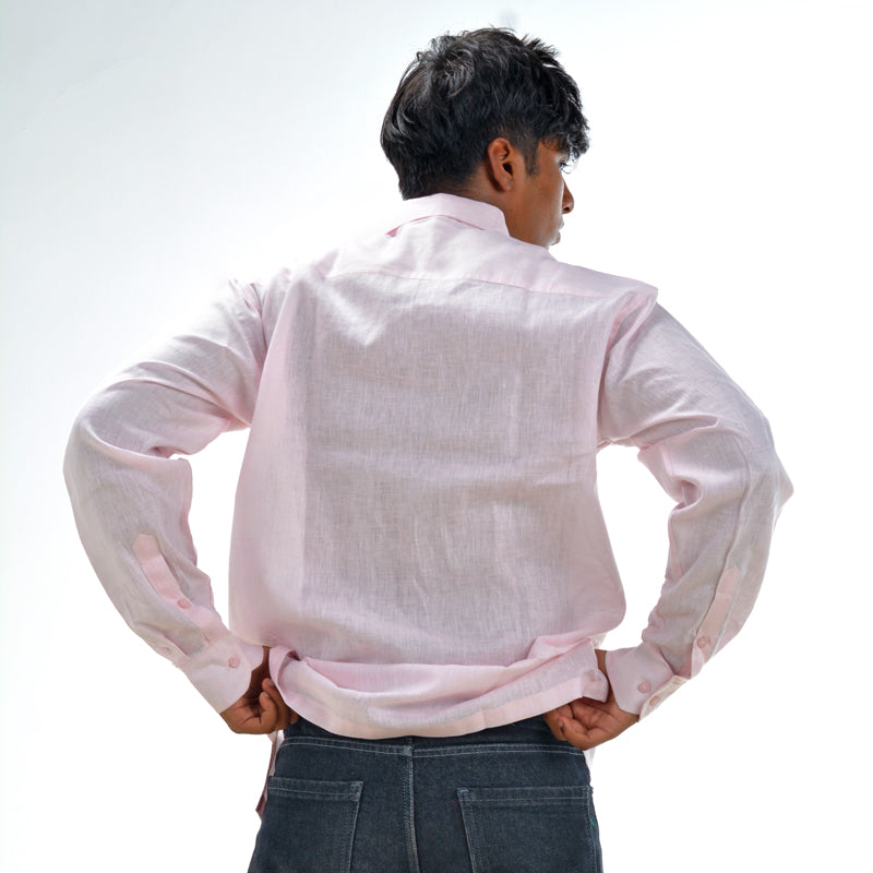 Linen Normal Collar Shirt – Soft Pink