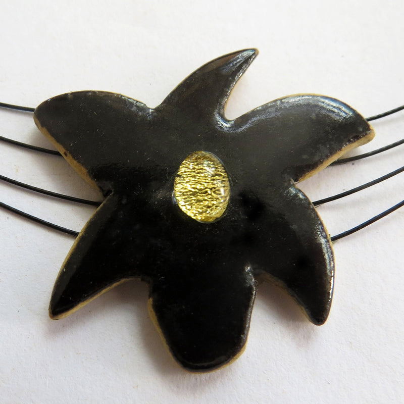 Small Orchid Ceramic Necklace