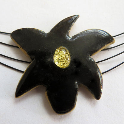 Small Orchid Ceramic Necklace