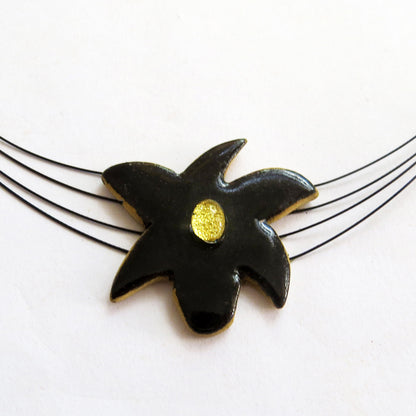 Small Orchid Ceramic Necklace