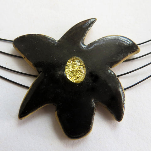 Small Orchid Ceramic Necklace