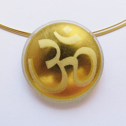 Om Symbol Gold-in-Glass Pendant