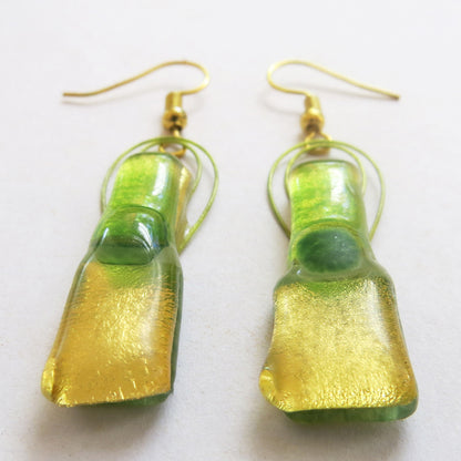 Bright green Gold-in-coloured Glass Set