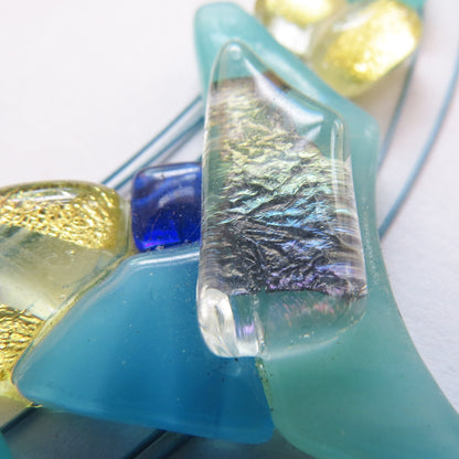 Turquoise Gold-in-Glass Set