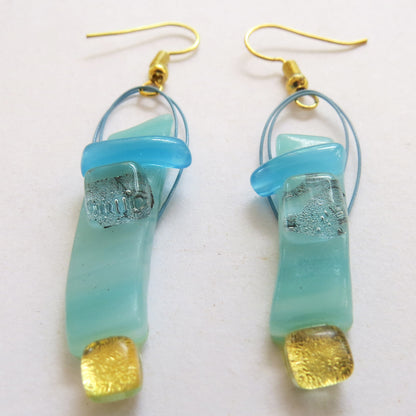 Turquoise Gold-in-Glass Set