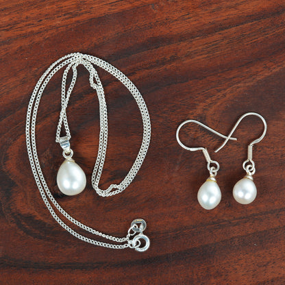 Pearl Silver 92.5 Jewellery Set - Style 3