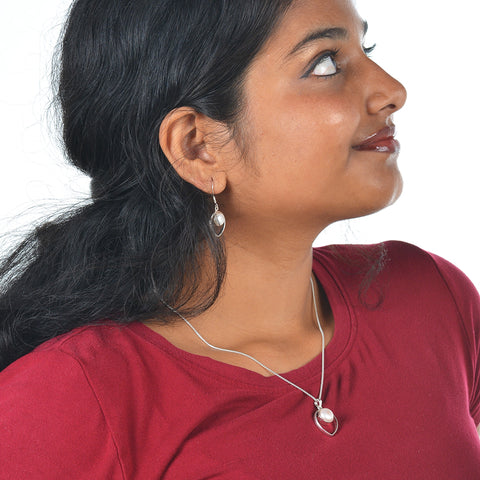 Pearl Silver 92.5 Jewellery Set