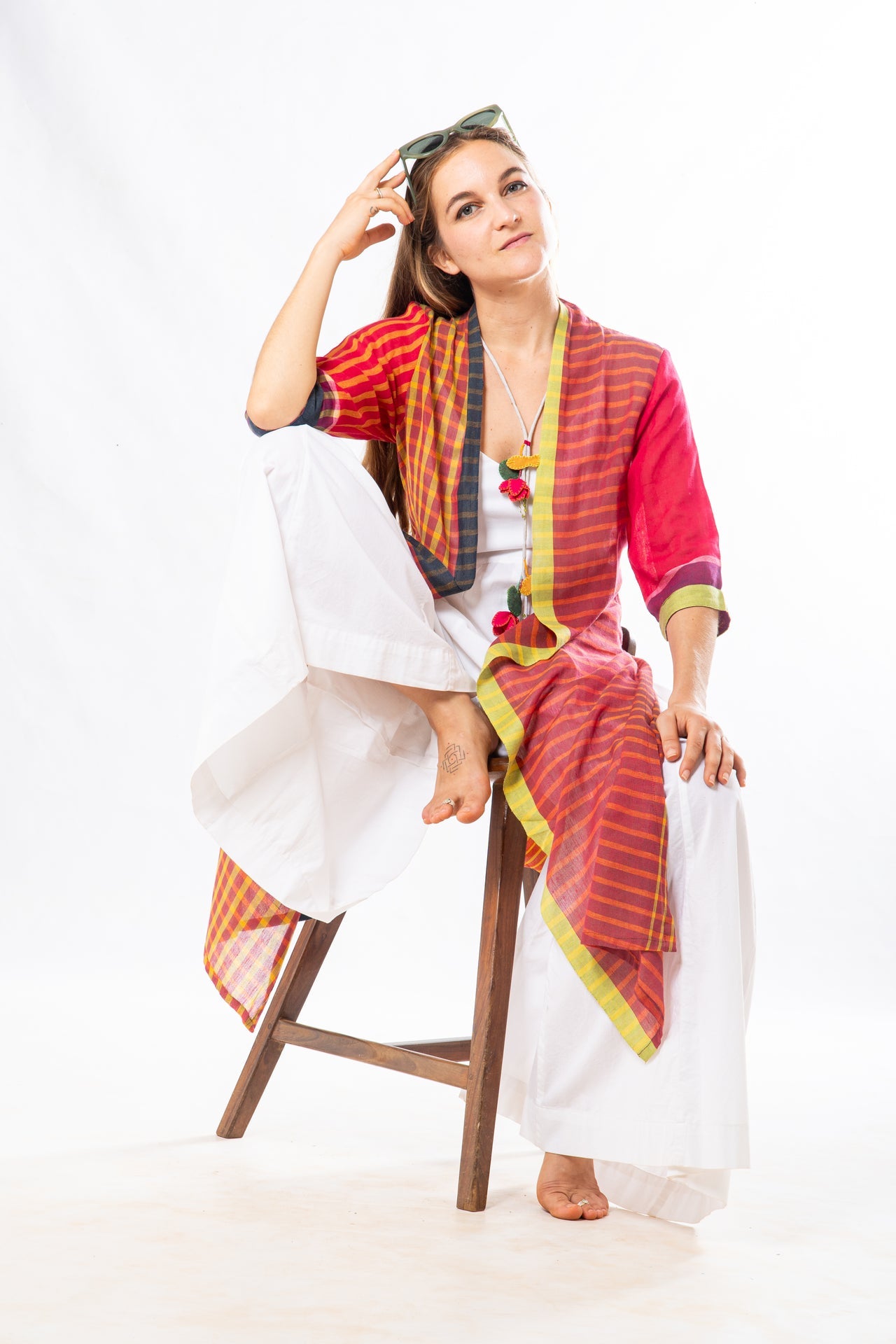 Pink Checks Handwoven Cotton Summer Jacket