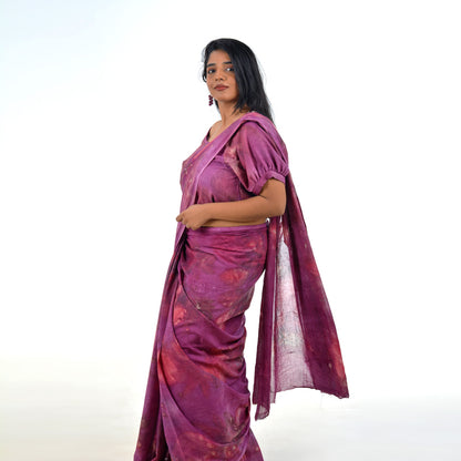 Plum Berry Hand-Dyed Saree