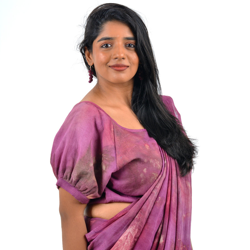 Plum Berry Hand-Dyed Saree