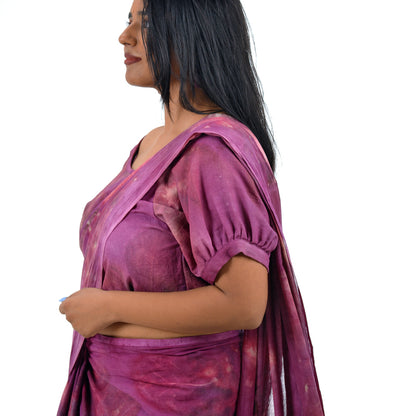 Plum Berry Hand-Dyed Saree
