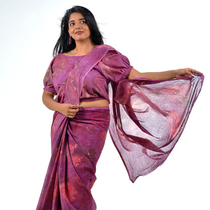 Plum Berry Hand-Dyed Saree