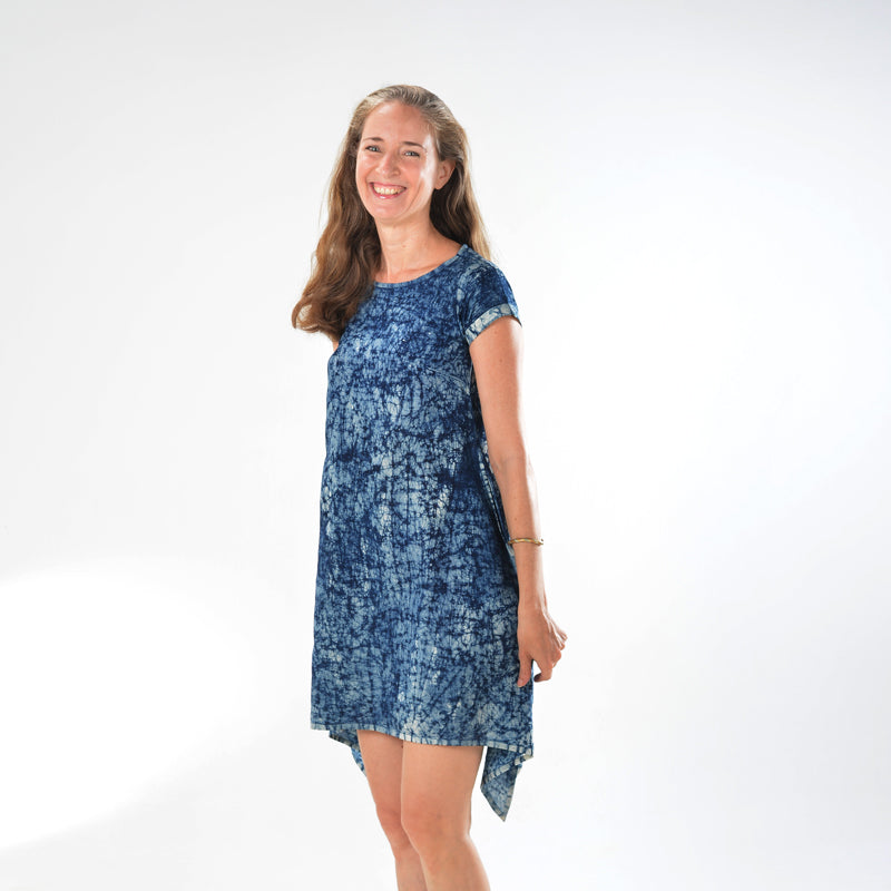 Sidedrop Dress – Dark Blue Shibori Cotton