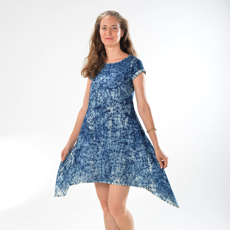 Sidedrop Dress – Dark Blue Shibori Cotton