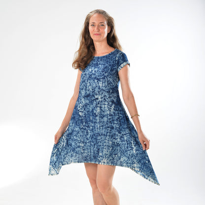 Sidedrop Dress – Dark Blue Shibori Cotton