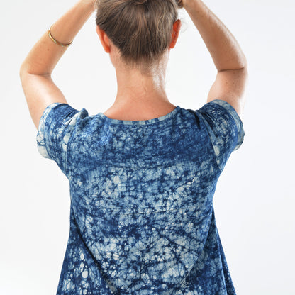 Sidedrop Dress – Dark Blue Shibori Cotton