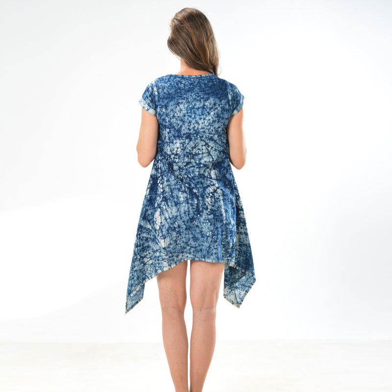 Sidedrop Dress – Dark Blue Shibori Cotton